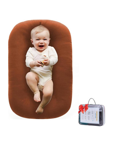 Cojín para Bebés Loevin Café 75x45 cm Lavable y Portátil