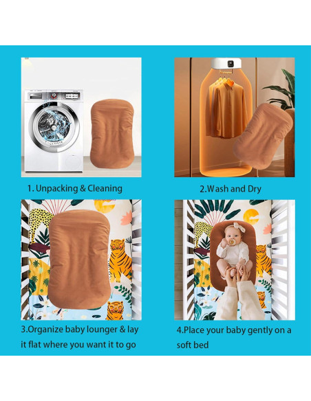 Cojín para Bebés Loevin Café 75x45 cm Lavable y Portátil