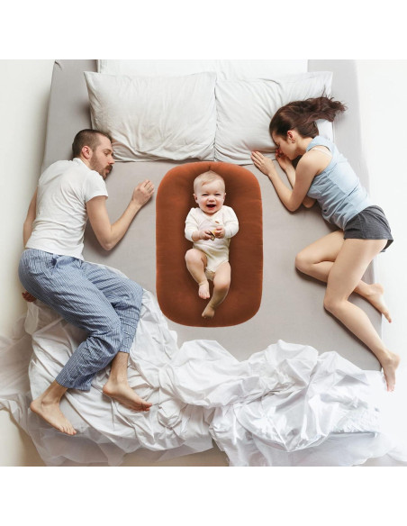 Cojín para Bebés Loevin Café 75x45 cm Lavable y Portátil