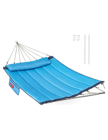 Hamaca Acolchada Doble Lazy Daze 3.66m Azul con Almohada