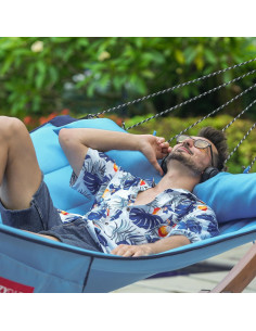 Hamaca Acolchada Doble Lazy Daze 3.66m Azul con Almohada 2