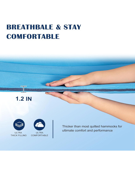 Hamaca Acolchada Doble Lazy Daze 3.66m Azul con Almohada