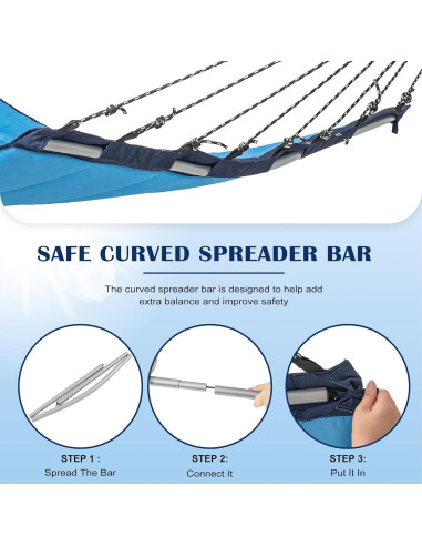 Hamaca Acolchada Doble Lazy Daze 3.66m Azul con Almohada