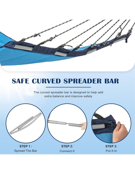 Hamaca Acolchada Doble Lazy Daze 3.66m Azul con Almohada