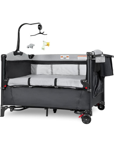 Cuna 5 en 1 Portátil Kite Baby - Cambiador, Parque Infantil, Colchón