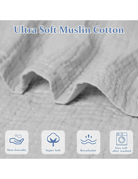 Funda de Lounger para Bebé Hooyax de Algodón Muselina Gris Claro Funda de Lounger para Bebé Hooyax de Algodón Muselina Gris Claro