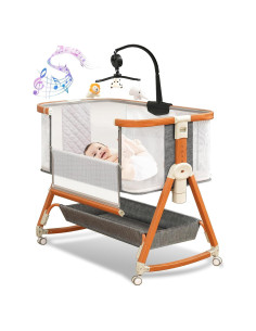 Cuna Lateral 3 en 1 BLBGDD Ajustable con Juguetes Musicales