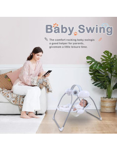 Columpio para Bebé Otrolepota Plegable con Música 0-9 Meses 2