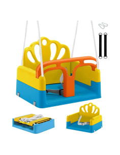 Columpio Plegable para Niños Yozoia Azul con Arnés de Seguridad