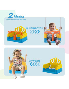Columpio Plegable para Niños Yozoia Azul con Arnés de Seguridad 2