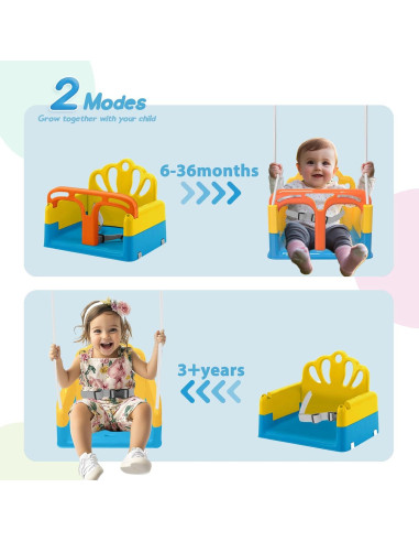 Columpio Plegable para Niños Yozoia Azul con Arnés de Seguridad