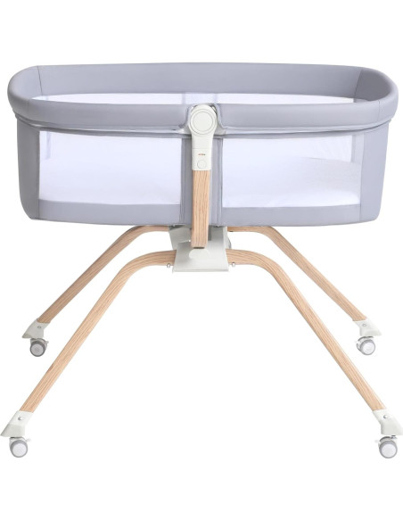 Cuna de Lado Plegable Venowu Gris con Malla Transpirable