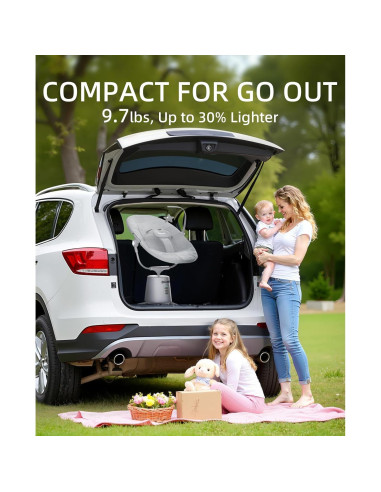 Columpio Eléctrico para Bebés Zoicay Gris con 3 Modos y 5 Velocidades