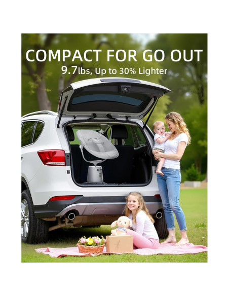 Columpio Eléctrico para Bebés Zoicay Gris con 3 Modos y 5 Velocidades