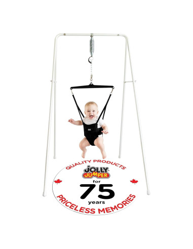 Saltador para Bebés Jolly Jumper Clásico Negro - Altura Ajustable, hasta 12.7 kg