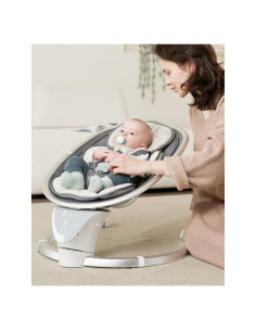 Hamaca Eléctrica para Bebés Derson Gris, 5 Velocidades, 10 Canciones