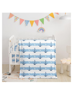 Juego de Ropa de Cuna Datura Home 3 Piezas Azul Ancla