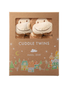 Set de Mantas Cuddle Twins Angel Dear - Marrón - 2 Piezas