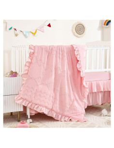 Juego de Ropa de Cuna 3 Piezas NacoMoco Rosa Bohemio