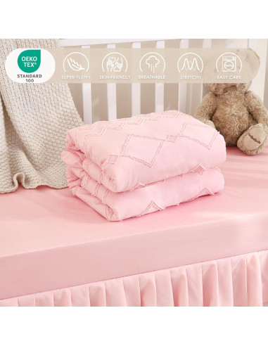 Juego de Ropa de Cuna 3 Piezas NacoMoco Rosa Bohemio