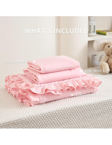 Juego de Ropa de Cuna 3 Piezas NacoMoco Rosa Bohemio