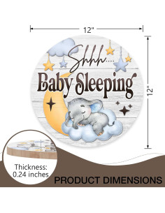 Cartel de Puerta Shhh Bebé Durmiendo Deroro 30.48 cm Azul 2