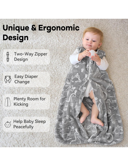 Saco de dormir Unnivoll para bebés 0-6 meses 2.0 Tog gris