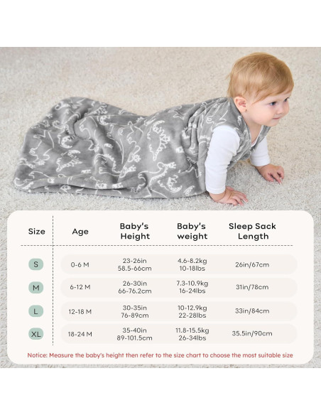 Saco de dormir Unnivoll para bebés 0-6 meses 2.0 Tog gris