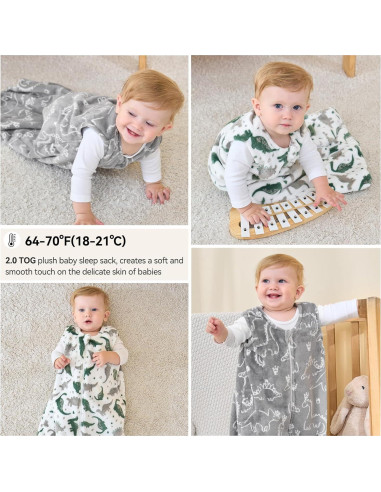 Saco de dormir Unnivoll para bebés 0-6 meses 2.0 Tog gris