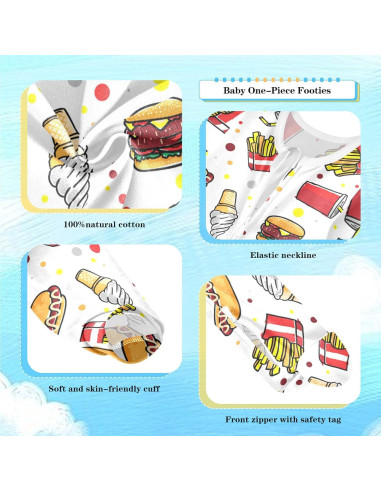 Mono de Algodón para Bebés Dussdil con Cremallera - 3 a 24 Meses