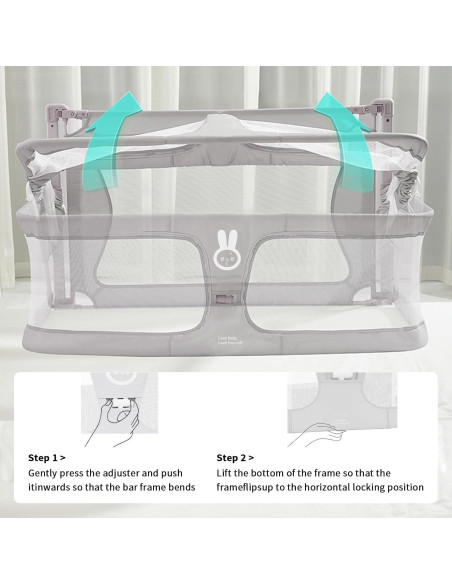 Cuna Co-Sleeper Sistine 3 en 1 Gris para Bebé 100x50cm