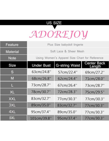 Lencería Babydoll Talla Grande ADOREJOY Encaje Azul