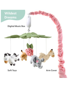 Móvil de Cuna Musical The Peanutshell Rosa con 12 Nanas 2