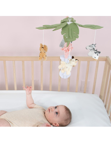 Móvil de Cuna Musical The Peanutshell Rosa con 12 Nanas