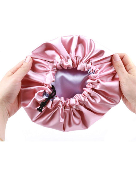 Gorro de Satén Ajustable para Dormir Niños ELIHAIR Rosa/Púrpura