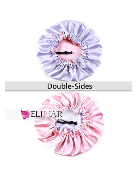 Gorro de Satén Ajustable para Dormir Niños ELIHAIR Rosa/Púrpura