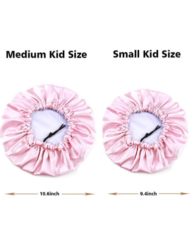 Gorro de Satén Ajustable para Dormir Niños ELIHAIR Rosa/Púrpura