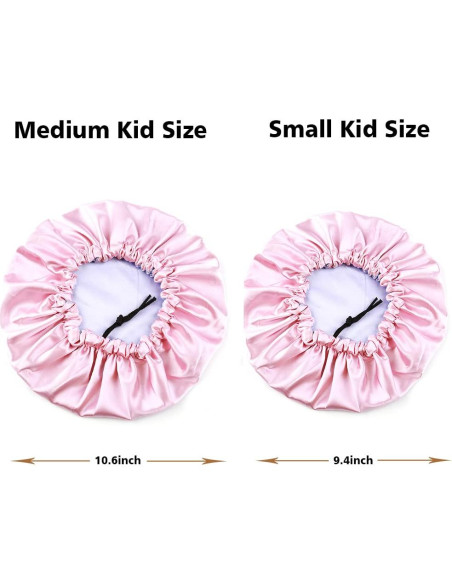 Gorro de Satén Ajustable para Dormir Niños ELIHAIR Rosa/Púrpura
