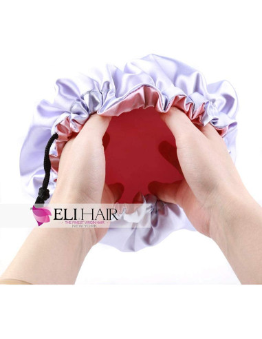 Gorro de Satén Ajustable para Dormir Niños ELIHAIR Rosa/Púrpura