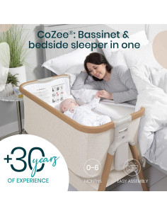 Cuna Lateral Plegable CoZee Tutti Bambini - 6 Alturas, Colchón Incluido 2