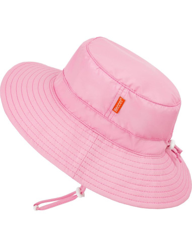 Gorro de sol HECCEI para bebé UPF 50+ ajustable rosa 6-24 meses