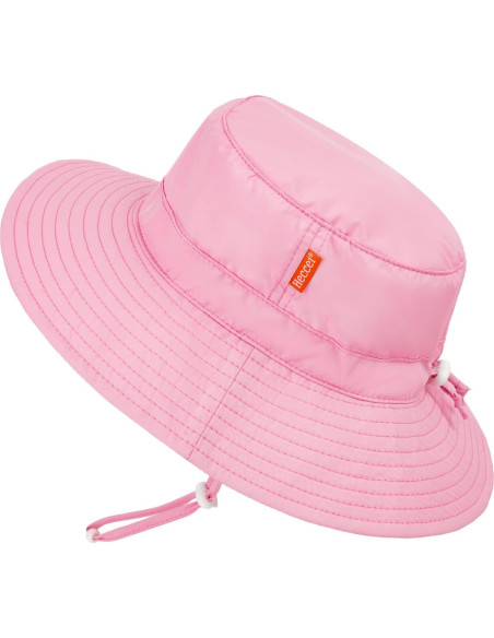 Gorro de sol HECCEI para bebé UPF 50+ ajustable rosa 6-24 meses