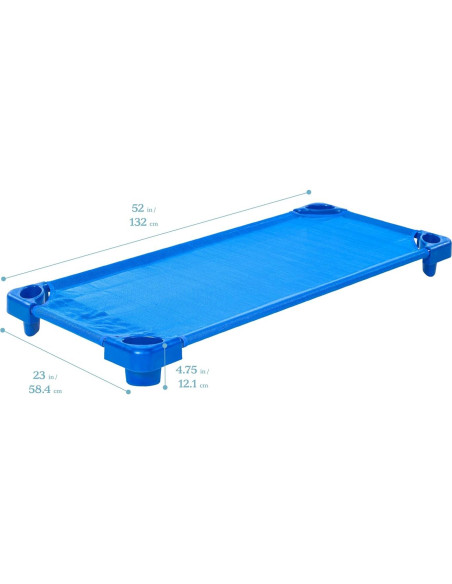 Cuna Apilable ECR4Kids Azul Estándar Paquete de 5