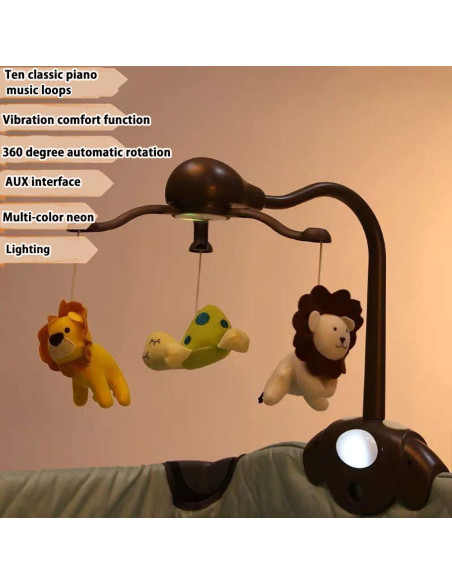 Móvil para Cuna Rosa Hougyi con Música y Proyector de Estrellas