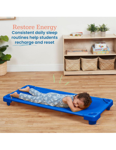 Cuna Apilable ECR4Kids Azul Estándar Paquete de 5