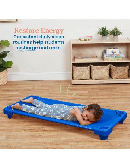 Cuna Apilable ECR4Kids Azul Estándar Paquete de 5