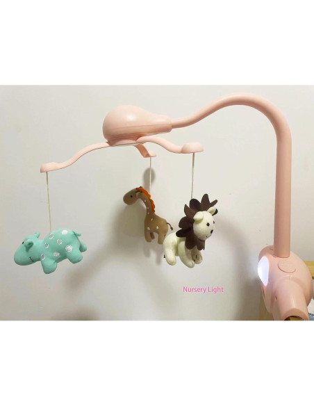 Móvil para Cuna Rosa Hougyi con Música y Proyector de Estrellas