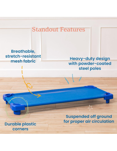 Cuna Apilable ECR4Kids Azul Estándar Paquete de 5