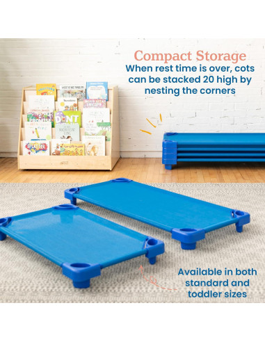 Cuna Apilable ECR4Kids Azul Estándar Paquete de 5