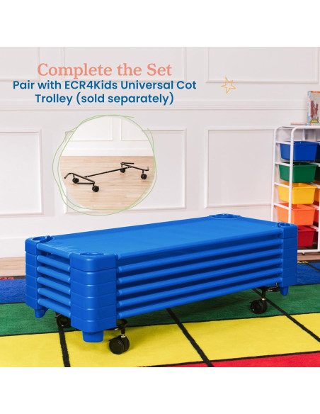 Cuna Apilable ECR4Kids Azul Estándar Paquete de 5